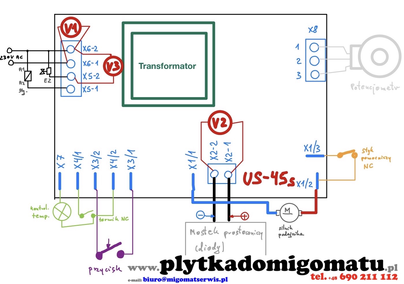 US45s schemat podłączenia